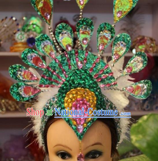 Chinese Stage Performance Classic Dance Apparel Folk Dancing Headdress Headpieces Hair Accessories