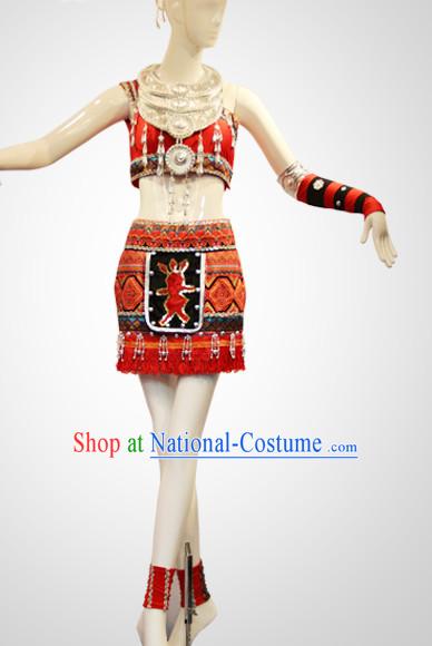 Chinese Folk Miao Dance Costumes Complete Set for Women