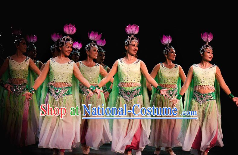 Chinese Folk Classic Lantern Dance Costumes Complete Set for Women