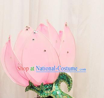 Chinese Stage Performance Classic Lotuss Dance Apparel Folk Dancing Headdress Headpieces Hair Accessories