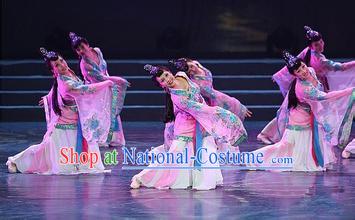 Chinese Classic Folk Dance Costumes and Headwear Complete Set for Women