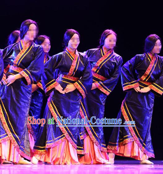 Chinese Folk Han Dynasty Classic Dance Costumes Complete Set for Women