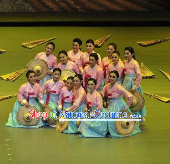 South Korean North Korea Chaoxian Ethnic Minority Folk Dance Costumes Complete Set for Women