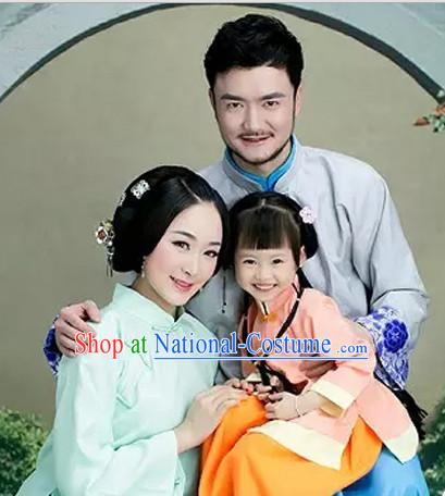 Minguo Period Chinese Costume Ancient China Costumes Han Fu Dress Wear Outfits Suits Clothing for Men Women Kids