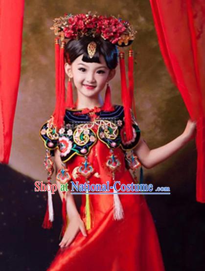 Chinese Costume Ancient China Qipao Costumes Han Fu Dress Wear Outfits Suits Clothing for Kids