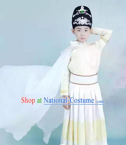 Tang Dynasty Chinese Swordsman Costume Ancient China Ethnic Costumes Han Fu Dress Wear Outfits Suits Clothing for Kids