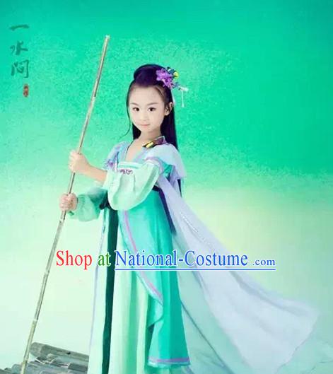 Chinese Tang Dynasty Costume Ancient China Ethnic Costumes Han Fu Dress Wear Outfits Suits Clothing for Kids