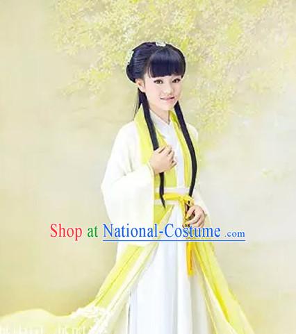 Chinese Han Dynasty Costume Ancient China Ethnic Costumes Han Fu Dress Wear Outfits Suits Clothing for Kids