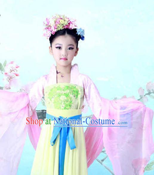 Chinese Tang Dynasty Costume Ancient China Ethnic Costumes Han Fu Dress Wear Outfits Suits Clothing for Kids