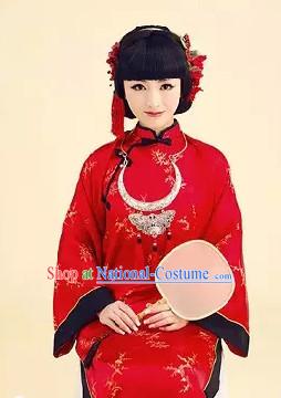 Chinese Minguo Period Female Wedding Costume Ancient China Costumes Han Fu Dress Wear Outfits Suits Clothing for Women