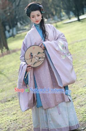 Ming Dynasty Clothing Chinese Classical Costume Ancient China Costumes Han Fu Dress Wear Garment Outfits Suits Clothing and Hair Accessories Complete Set for Women