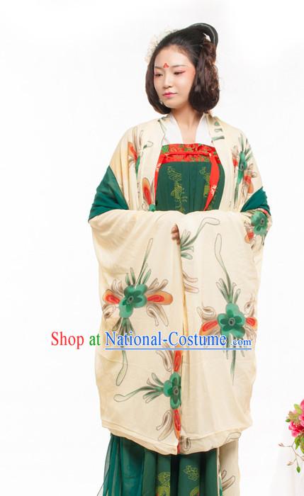 Chinese Ancient Tang Dynasty Princess Spring Summer Costume China online Shopping Traditional Costumes Dress Wholesale Asian Culture Fashion Clothing and Hair Accessories for Women