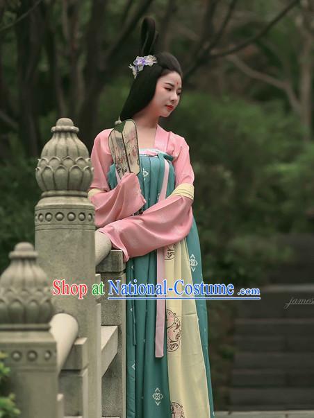 Chinese Ancient Tang Dynasty Lady Clothes Costume China online Shopping Traditional Costumes Dress Wholesale Asian Culture Fashion Clothing and Hair Accessories for Women