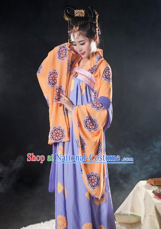 Chinese Ancient Tang Dynasty Lady Clothes Costume China online Shopping Traditional Costumes Dress Wholesale Asian Culture Fashion Clothing and Hair Accessories for Women