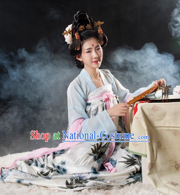 Asian Fashion Chinese Ancient Tang Dynasty Lady Clothes Costume China online Shopping Traditional Costumes Dress Wholesale Culture Clothing and Hair Accessories for Women