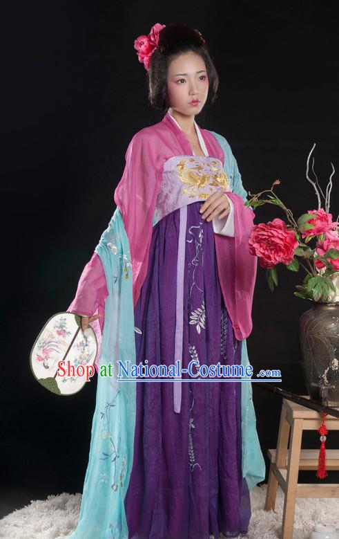 Asian Fashion Chinese Ancient Tang Dynasty Lady Clothes Costume China online Shopping Traditional Costumes Dress Wholesale Culture Clothing and Hair Accessories for Women