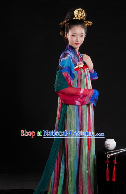 Asian Fashion Chinese Ancient Tang Dynasty Lady Clothes Costume China online Shopping Traditional Costumes Dress Wholesale Culture Clothing and Hair Accessories for Women