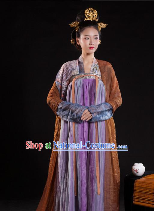 Asian Fashion Chinese Ancient Tang Dynasty Lady Clothes Costume China online Shopping Traditional Costumes Dress Wholesale Culture Clothing and Hair Accessories for Women