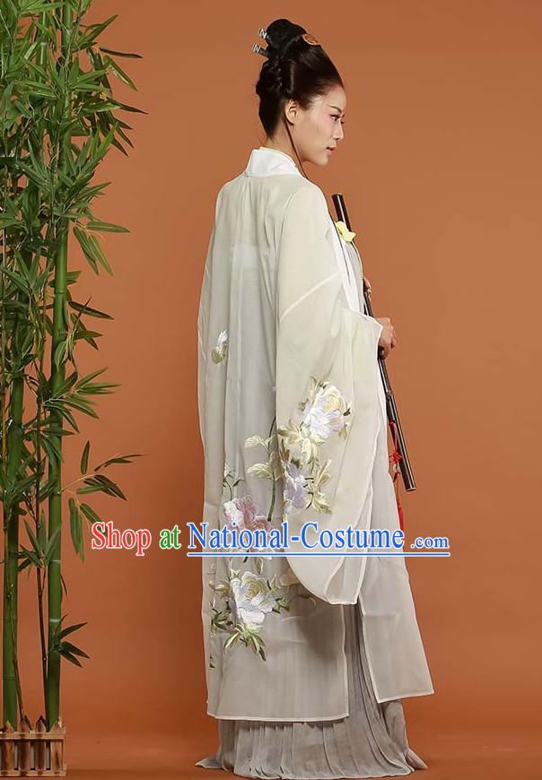 Asian Fashion Chinese Ancient Han Dynasty Embroidered Cranes Clothes Costume China online Shopping Traditional Costumes Dress Wholesale Culture Clothing and Hair Accessories for Women