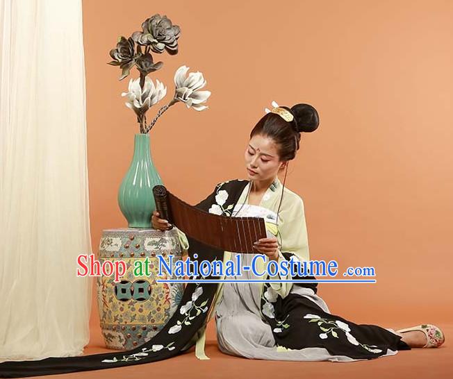 Asian Fashion Chinese Ancient Tang Dynasty Embroidered Cranes Clothes Costume China online Shopping Traditional Costumes Dress Wholesale Culture Clothing and Hair Accessories for Women