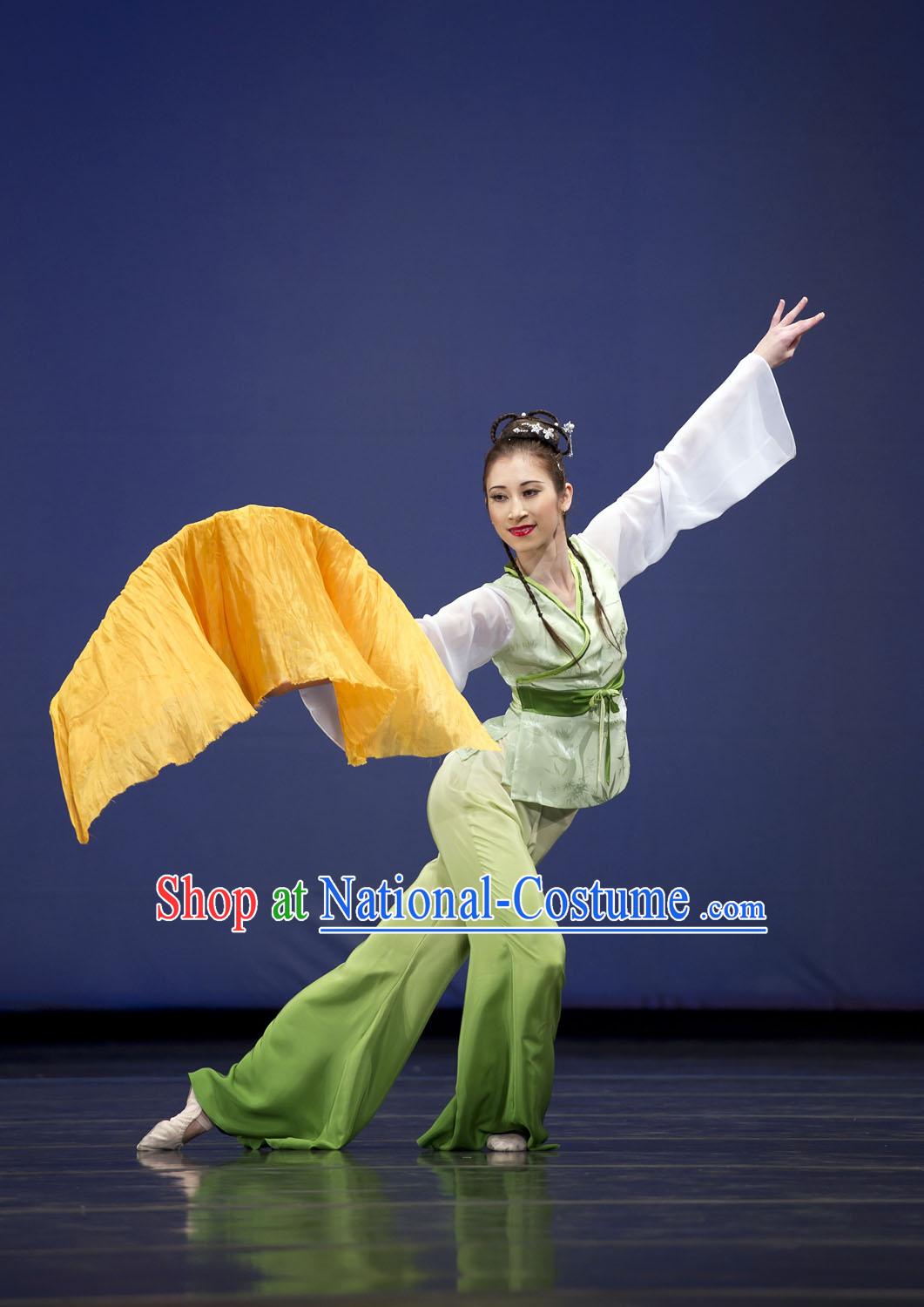 Chinese Folk Group Fan Dance Costume Chinese Costumes Carnival Costumes Fancy Dress National Garment