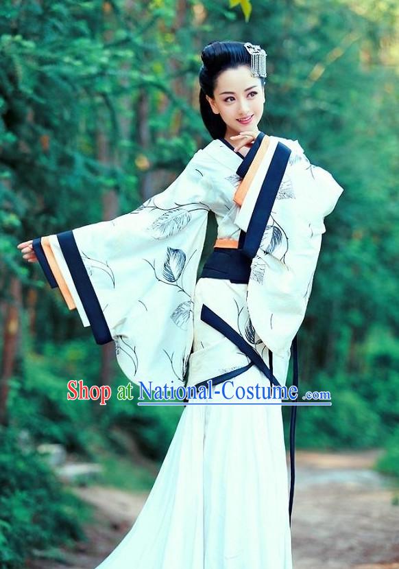 Kimono Chinese Costume Chinese Ancient Costumes Carnival Costumes Fancy Dress and Hair Jewelry Complete Set