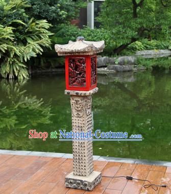 Ancient Chinese Tower Floor Lantern Set