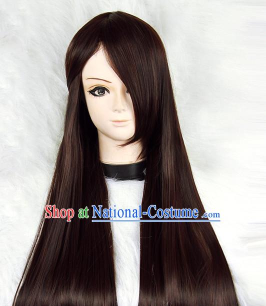 Black Chinese Ancient Swordwoman Long Wigs Classic Wig for Women