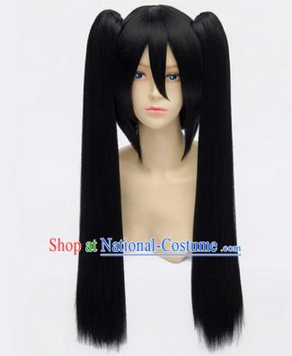 Ancient Asian Chinese Japenese Korean Knight Cosplay Long Wigs Classic Lace Front Toupee Hair Extensions Wig