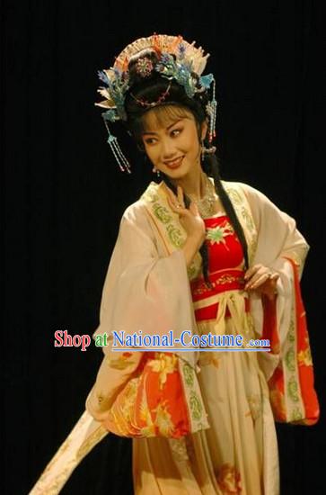 Ancient Chinese Asian Peking Opera Costumes Princess Costume and Headwear Complete Set