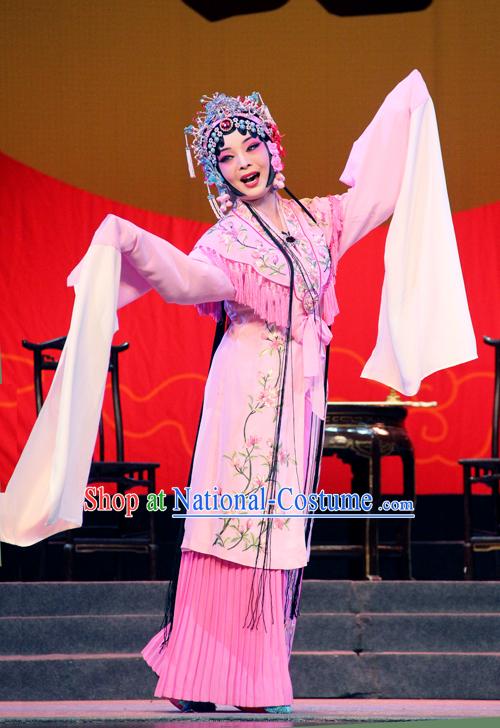 Ancient Chinese Asian Peking Opera Costumes Hua Dan Costume and Headwear Complete Set