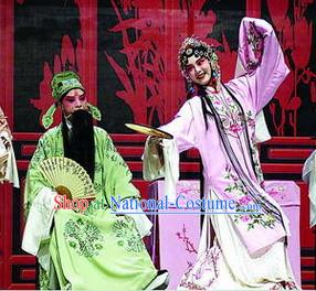 Ancient Chinese Asian Peking Opera Costumes Hua Dan Costume and Headwear Complete Set