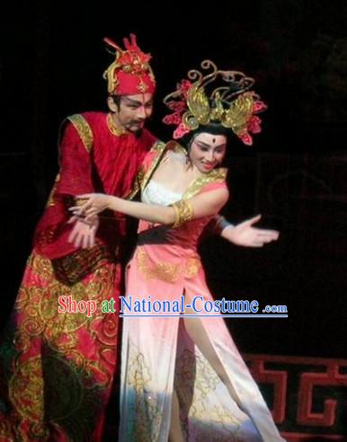 Ancient Chinese Asian Classical Dance Costumes Sexy Costume and Headwear Complete Set