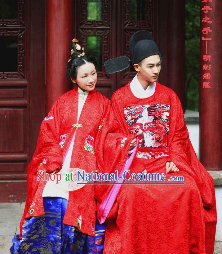 Chinese Costume Ancient Asian Wedding Clothing Ming Dynasty Clothes Garment Outfits Suits Bridal Dress for Wkomen