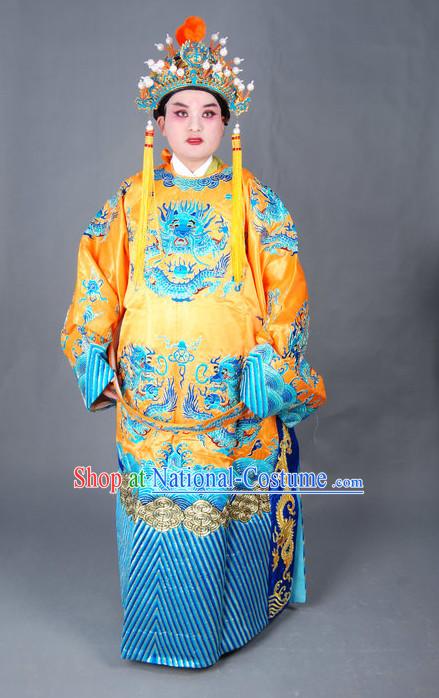 Chinese Opera Costumes Beijing Opera Costume Peking Stage Emperor Dress Dragon Robe Complete Set