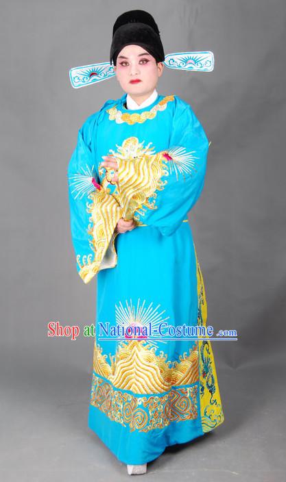 Chinese Opera Costumes Beijing Opera Costume Peking Stage Chancellor Prime Minster Official Dress Dragon Robe Complete Set