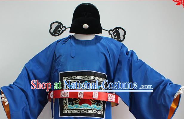 Chinese Costumes Chinese Opera Official Costumes Dress Costume and Hat Complete Set