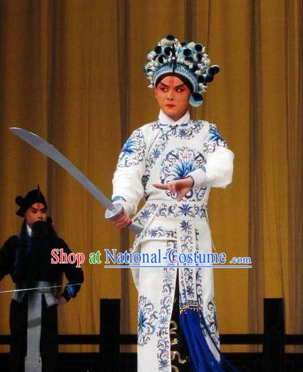 Chinese Opera Costumes Beijing Opera Costume Peking Stage Wu Sheng Knight Dress Dragon Robe Complete Set for Men