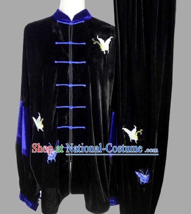 Top Embroidered Butterfly Wing Chun Uniform Martial Arts Supplies Supply Karate Gear Tai Chi Uniforms Clothing for Women or Men