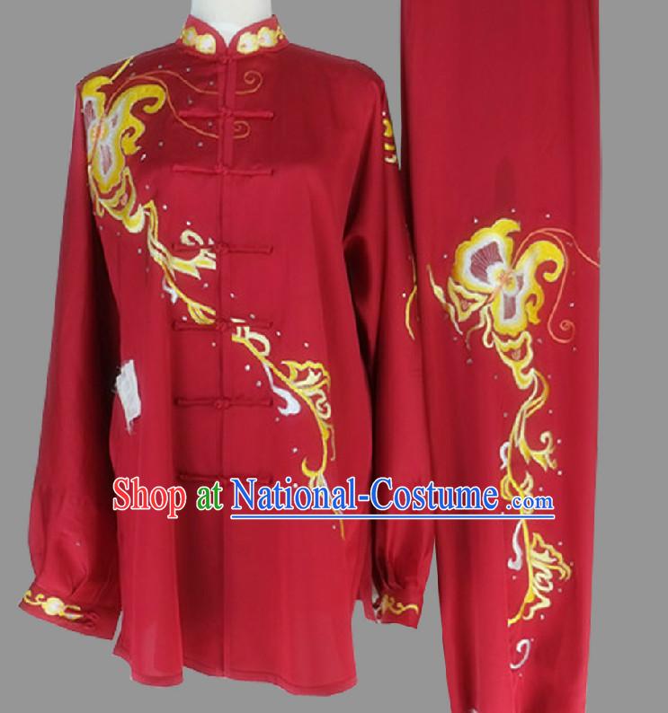 Red Top Wing Chun Uniform Martial Arts Supplies Supply Karate Gear Tai Chi Uniforms Clothing for Girls