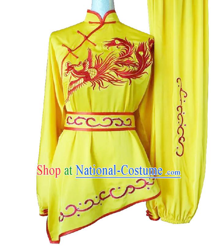 Top Long Sleeves Embroidered Phoenix Wing Chun Uniform Martial Arts Supplies Supply Karate Gear Tai Chi Uniforms Clothing for Women and Girls