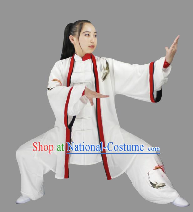 Top Long Sleeves Tai Chi Wing Chun Uniform Martial Arts Supplies Supply Karate Gear Martial Arts Uniforms Clothing and Veil for Women or Girls