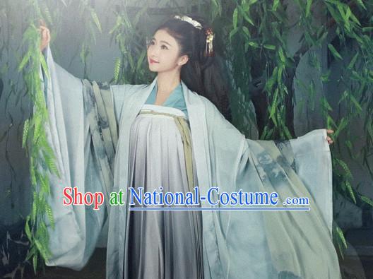 Chinese Tang Dynasty Clothing and Hair Jewelry Complete Set for Women