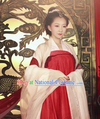 Chinese Tang Dynasty Wear Clothing and Hair Jewelry Complete Set for Women