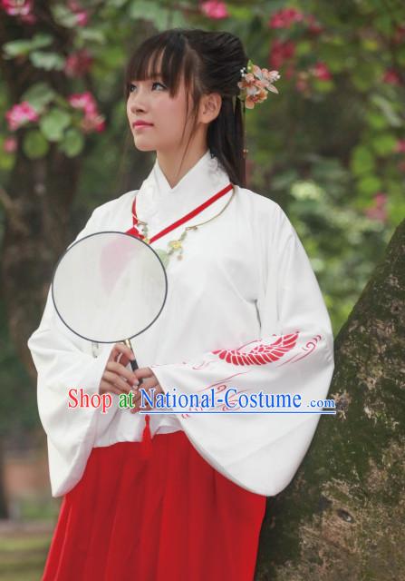 Chinese Ming Dynasty Dress Clothing and Hair Jewelry Complete Set for Women and Girls