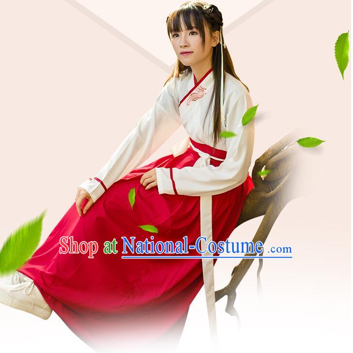 Chinese Han Dynasty Princess Dress Clothing and Hair Jewelry Complete Set for Women and Girls