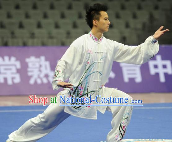 Top Tai Chi Sword Competition Outfit Taiji Swords Contest Jacket Pants Supplies Custom Kung Fu Costume Wu Shu Clothing Martial Arts Costumes for Men Women Kids Boys Girls