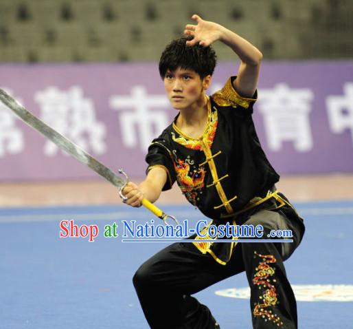 Top Tai Chi Swords Competition Outfit Taiji Contest Jacket Pants Supplies Custom Kung Fu Costume Wu Shu Clothing Martial Arts Costumes for Men Women Kids Boys Girls