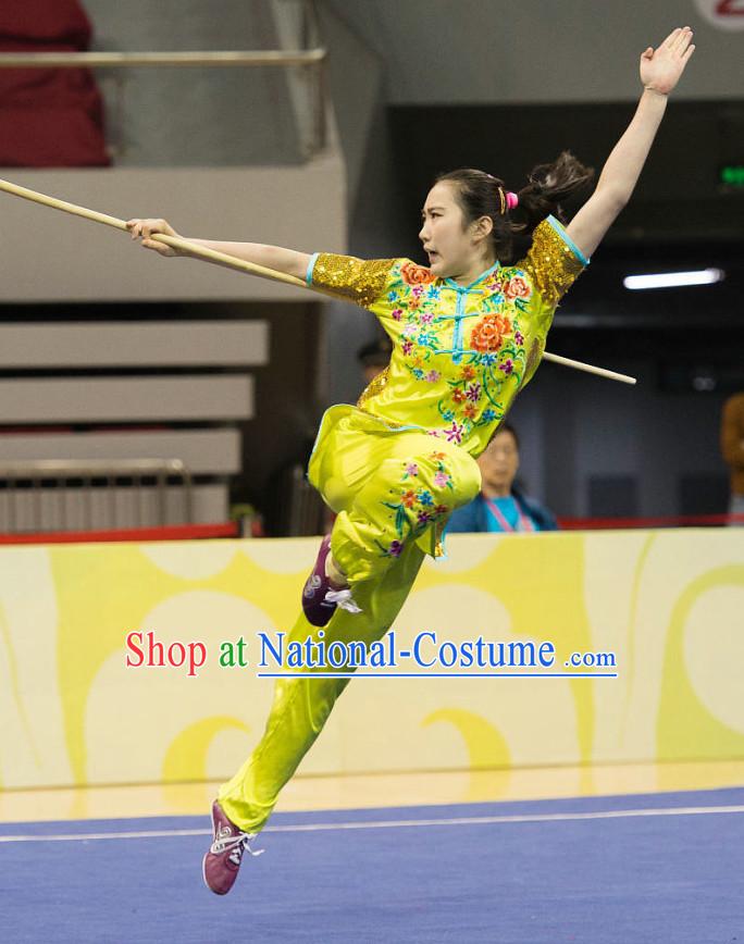 Top Wushu Competition Suits Southern Fist Tourament Qigong Kung Fu Training Karate Clothes Shaolin Outfit Martial Arts Uniform for Men Women Girls Boys Kids Adults