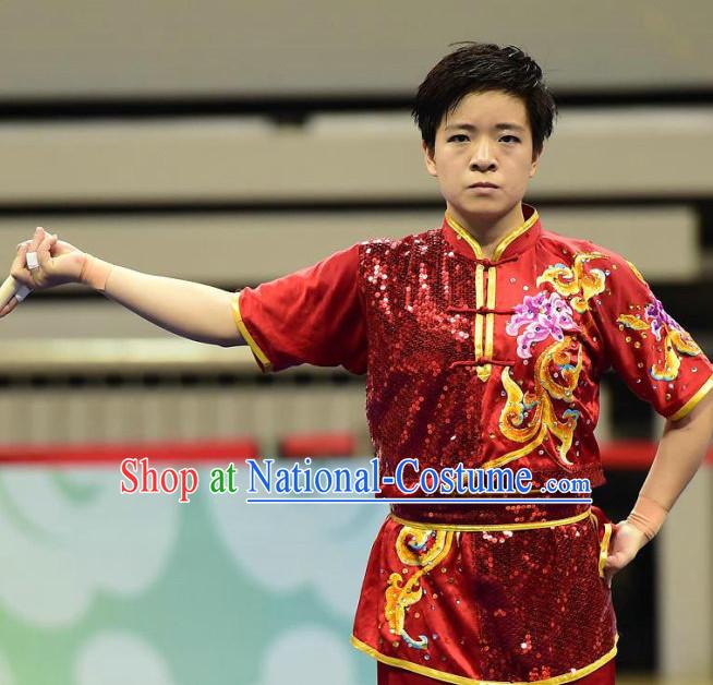 Top Wushu Competition Suits Southern Fist Tourament Qigong Kung Fu Training Karate Clothes Shaolin Outfit Martial Arts Uniform for Men Women Girls Boys Kids Adults